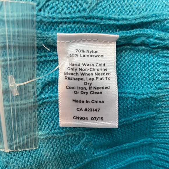 💙Turquoise Talbots Cable Knit Sweater💙 - Picture 8 of 8